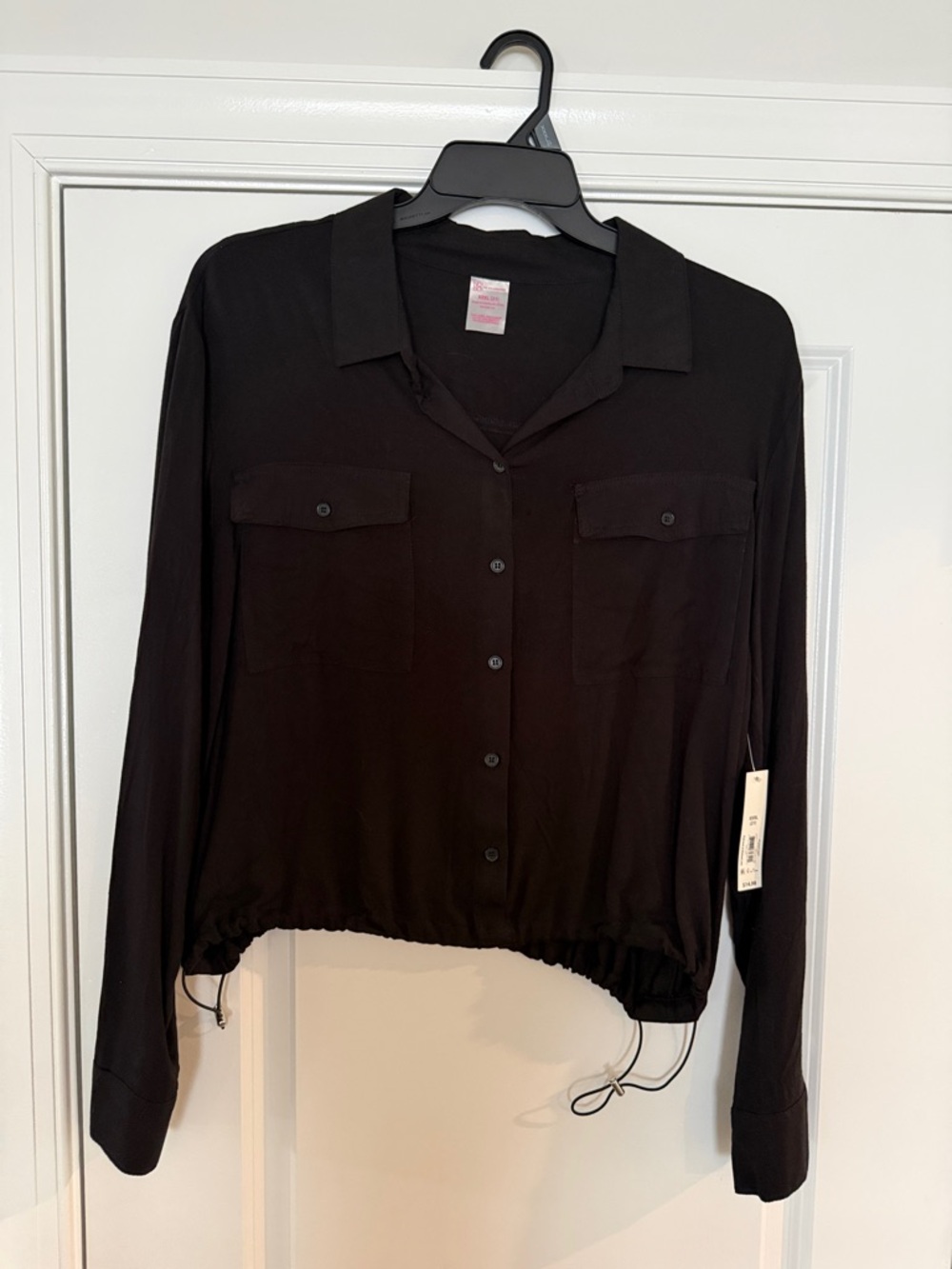No Boundaries Black Button-Front Long Sleeve Shirt